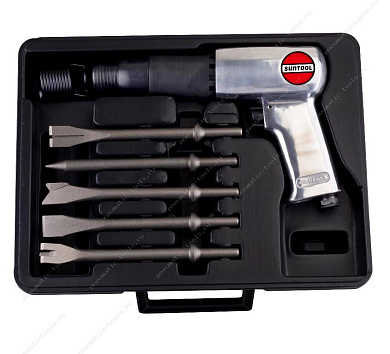 BG-2715PSR Пневмозубило ударное в наборе с зубилами, 2100 уд/мин, Round, 1.9 кг 