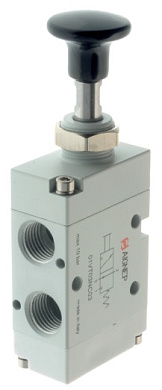 Распределитель AIGNEP с кнопкой 3/2, с пружинным возвратом, 1/4