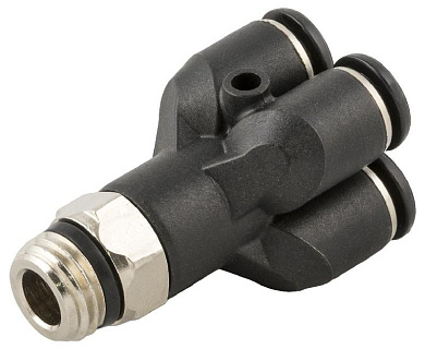 Фитинг разветвитель на 4 выхода наружная резьба-цанга 6-1/4 M (короткий) технополимер AIGNEP