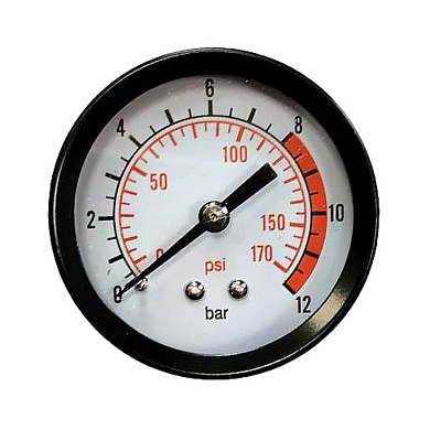 Манометр для сжатого воздуха, 0..12бар, D50мм, крепление 1/4 осевое