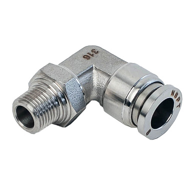 Фитинг цанговый из нержавеющей стали угловой  4 мм — резьба наружная М5