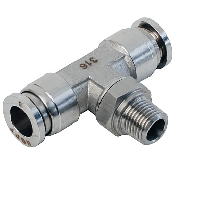 Фитинг цанговый T 12-1/4-12 из нержавеющей стали тройник поворотный