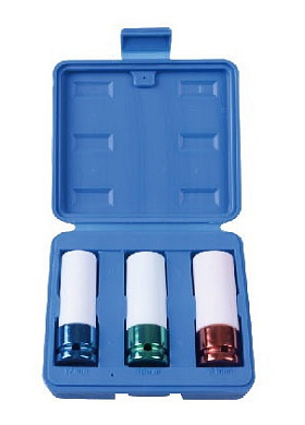 KING TONY Набор глубоких ударных торцевых головок 1/2", шестигранные, 17, 19, 21 мм