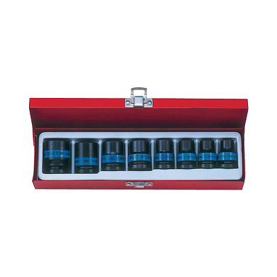 KING TONY Набор ударных торцевых головок 1/2", шестигранные, 10-24 мм, 8 предметов