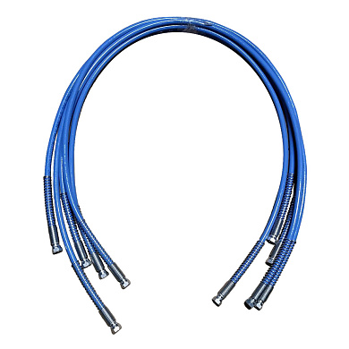 Рукав PPH-1 (AS 73) d=6 L=1,50м 1/4 304 Бар, синий (антистатический) с пружинами