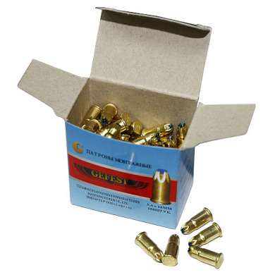 Патрон монтажный для строительных пистолетов тип С3 калибр 5,6х16 синий, упаковка 100 штук