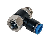 Фитинг цанговый комбинированный банджо 4мм - резьба наружная и внутренняя G 1/8 NBPT