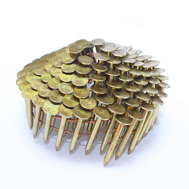 Гвоздь барабанный кровельный ГБК 19/3,05 ЦК длина 22 мм, диаметр 3,05 мм, жёлтый цинк, гладкий