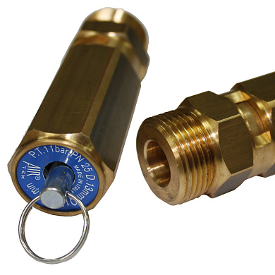 Клапан предохранительный 3/4" 11 бар пневматический с возможностью ручного сброса давления