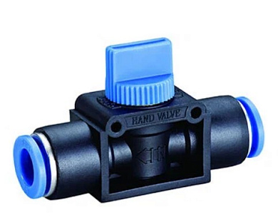 Кран пластиковый с цанговым соединением 8 мм - 6 мм NBPT