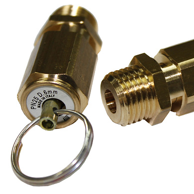 Клапан предохранительный 1/4" 8 бар пневматический с возможностью ручного сброса давления