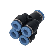 Фитинг разветвитель на 4 выхода цанговый пластиковый 8мм - 6мм NBPT