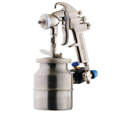 Краскопульт для нанесения специальных красок при отделочных работах с нижним алюминиевым бачком 1 л.