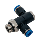 Фитинг цанговый комбинированный банджо на два выхода 6мм - резьба наружная G 1/8 NBPT