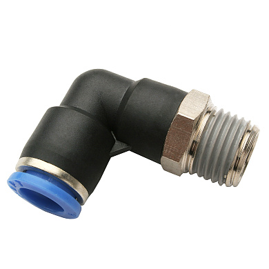 Фитинг цанговый комбинированный угловой 10мм - резьба наружная коническая R 1/4 NBPT