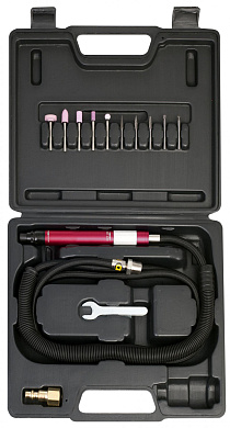 BM-516K-B Пневмобормашинка для мелких работ в наборе с абразив. шарошками и твердоспл. борфрезами 