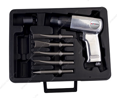 BG-2711PSR Пневмозубило ударное с набором насадок, 3200 уд/мин, Round, 1.6 кг 